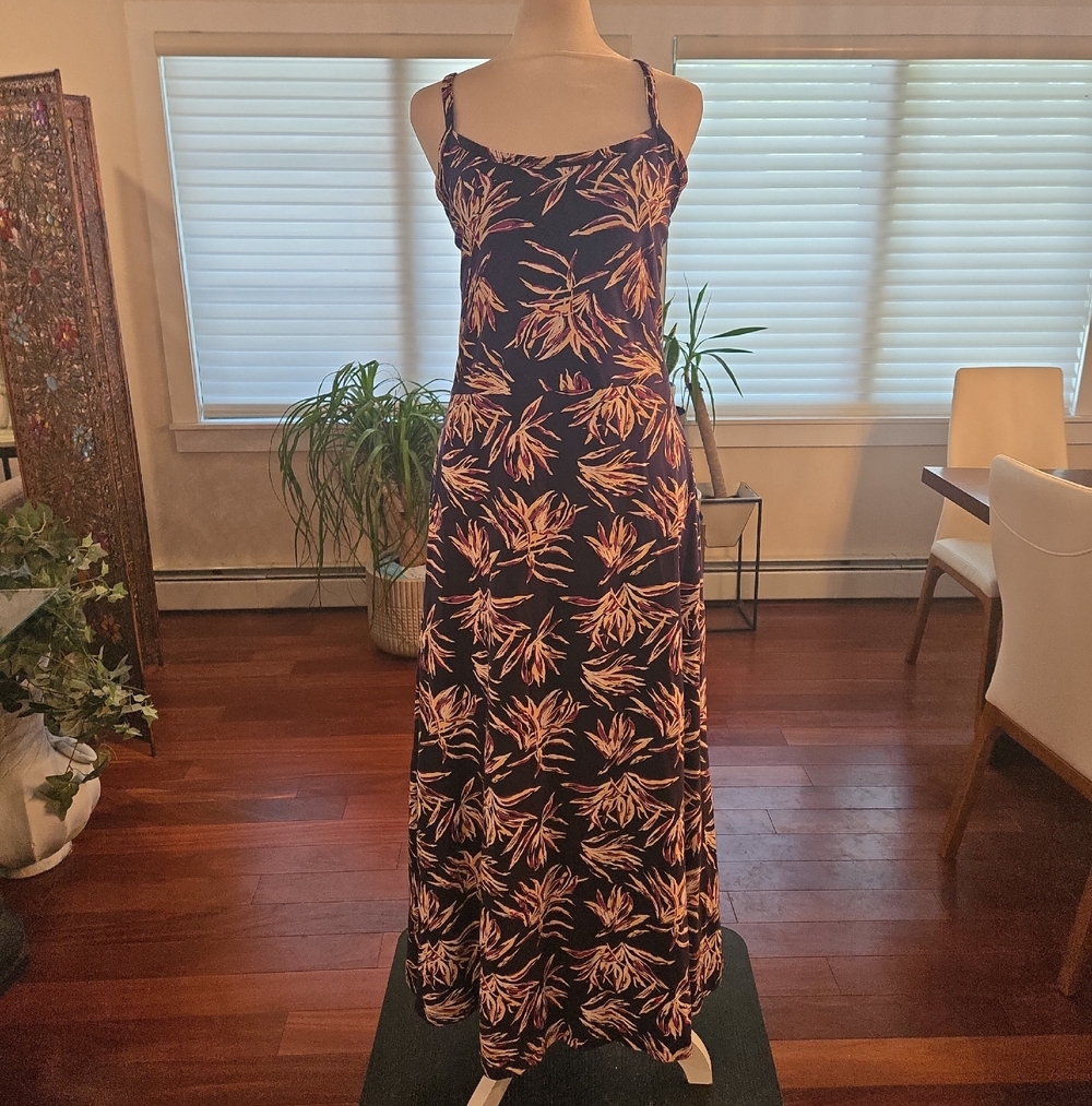 Pact Organic Cotton Tropical Floral Cottagecore Boho Pockets Maxi Dress XXL